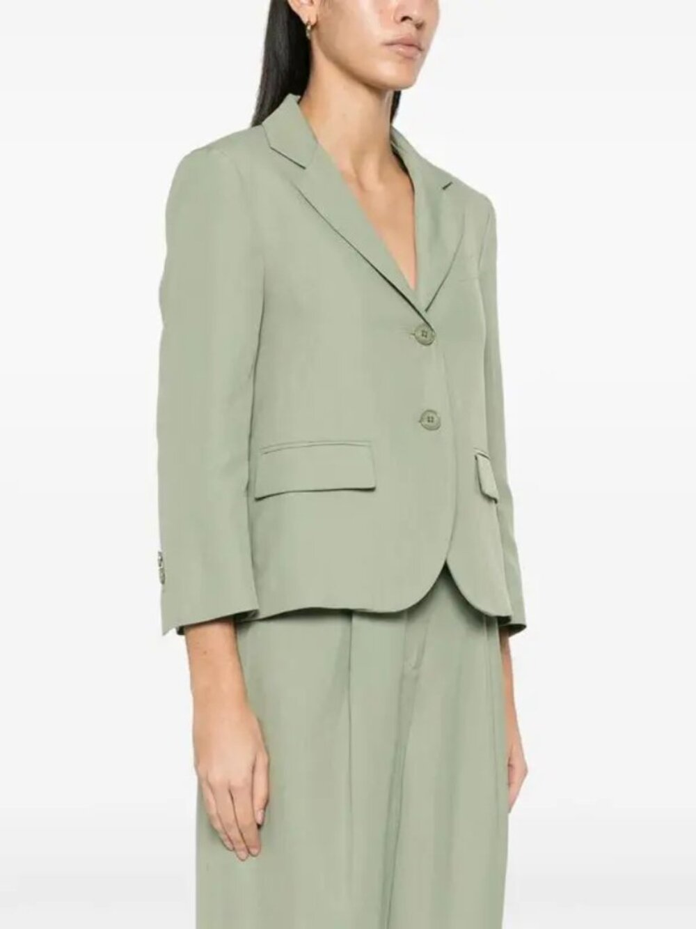 Dorothee Schumacher Casual Sophistication Green Linen-Shantung Jacket